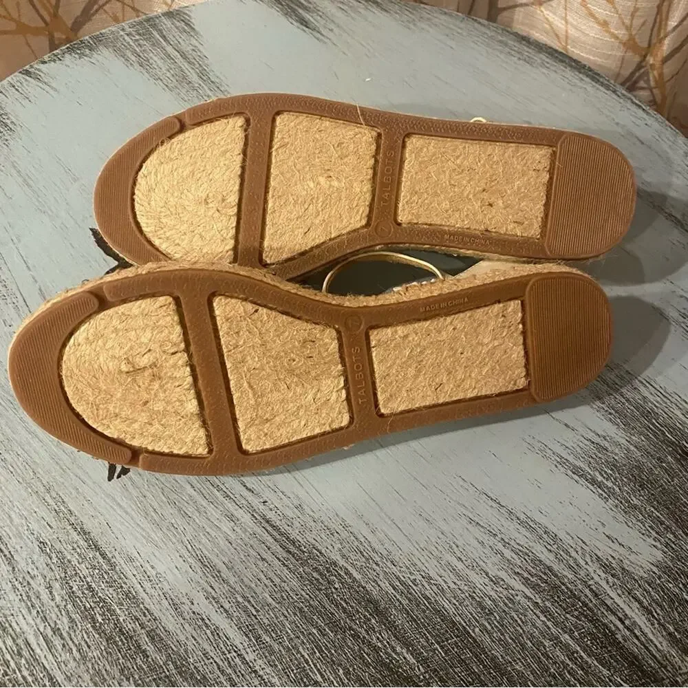 NWOT Talbots Size 7 Izzy D'Orsay Espadrilles - Madras Spring Summer Sandals